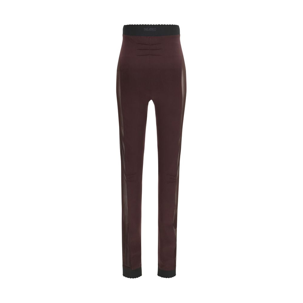 Activewear Leggings by The Attico for women in stretch polyamide viscose purple & transparent features an versatile silhouette, showcasing with a versatile slim & leggings, long, and for a high-performance look.