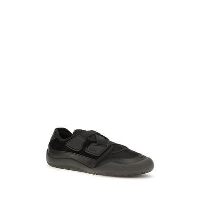 Sneakers by Prada for men in cotton & nylon black features an fashionable silhouette, showcasing the premium Men's Low Top Cotton & Nylon Sneakers in a fashionable low-top style that offers a fashionable finish for refined style.