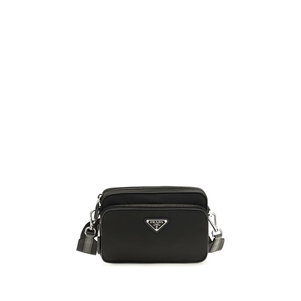 Shoulder Bag by Prada for men in polyamide black features an effortlessly chic silhouette with a secure , ample , and versatile shoulder-strap for effortlessly chic everyday luxury.