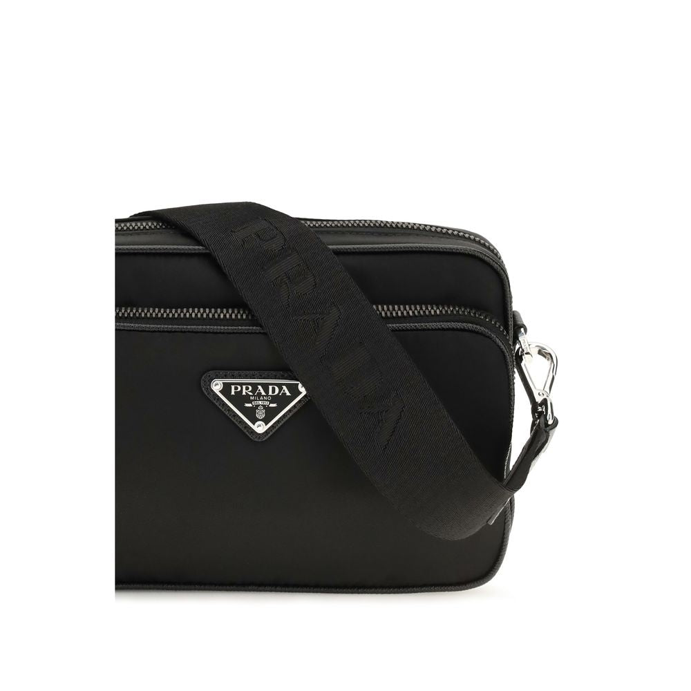 Shoulder Bag by Prada for men in polyamide black presents a versatile silhouette, showcasing a secure and versatile with versatile shoulder-strap for a sophisticated look.