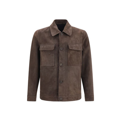 This Jacket by Salvatore Santoro for men in leather & metal brown showcases a magnificent silhouette, meticulously crafted with a distinctive shirt-collar neckline and functional pockets for a magnificent finish.