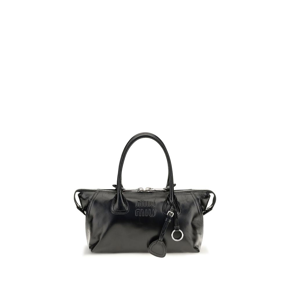 Handbag by Miu Miu for women in bos taurus calf leather black features a refined silhouette, showcasing a secure , organized , and versatile for a refined finish.