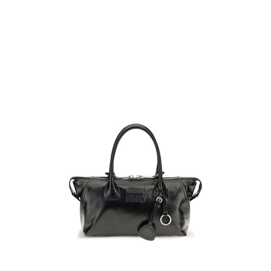Handbag by Miu Miu for women in bos taurus calf leather black features a refined silhouette, showcasing a secure , organized , and versatile for a refined finish.