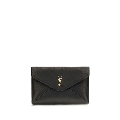 Wallet by Saint Laurent for women in lamb leather black showcases a discerning silhouette, artfully capturing the essence of Lamb Leather Wallet with its functional .
