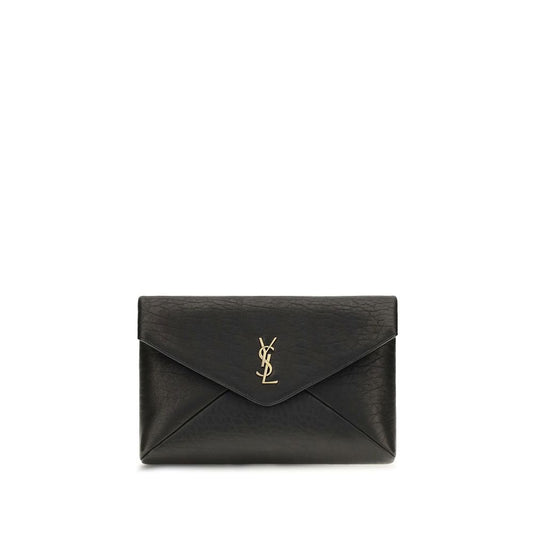 Wallet by Saint Laurent for women in lamb leather black showcases a discerning silhouette, artfully capturing the essence of Lamb Leather Wallet with its functional .