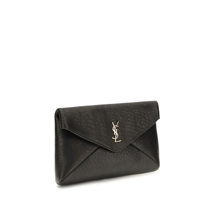 Wallet by Saint Laurent for women in lamb leather black presents a architectural silhouette from the Lamb Leather Wallet collection, showcasing architectural for a architectural finish.