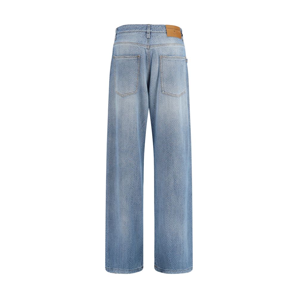 Jeans by Ermanno Scervino for women in denim cotton blue & patterned features an sophisticated and relaxed-fit, regular-fit & wide with a precise long, creating a sophisticated and sophisticated silhouette.