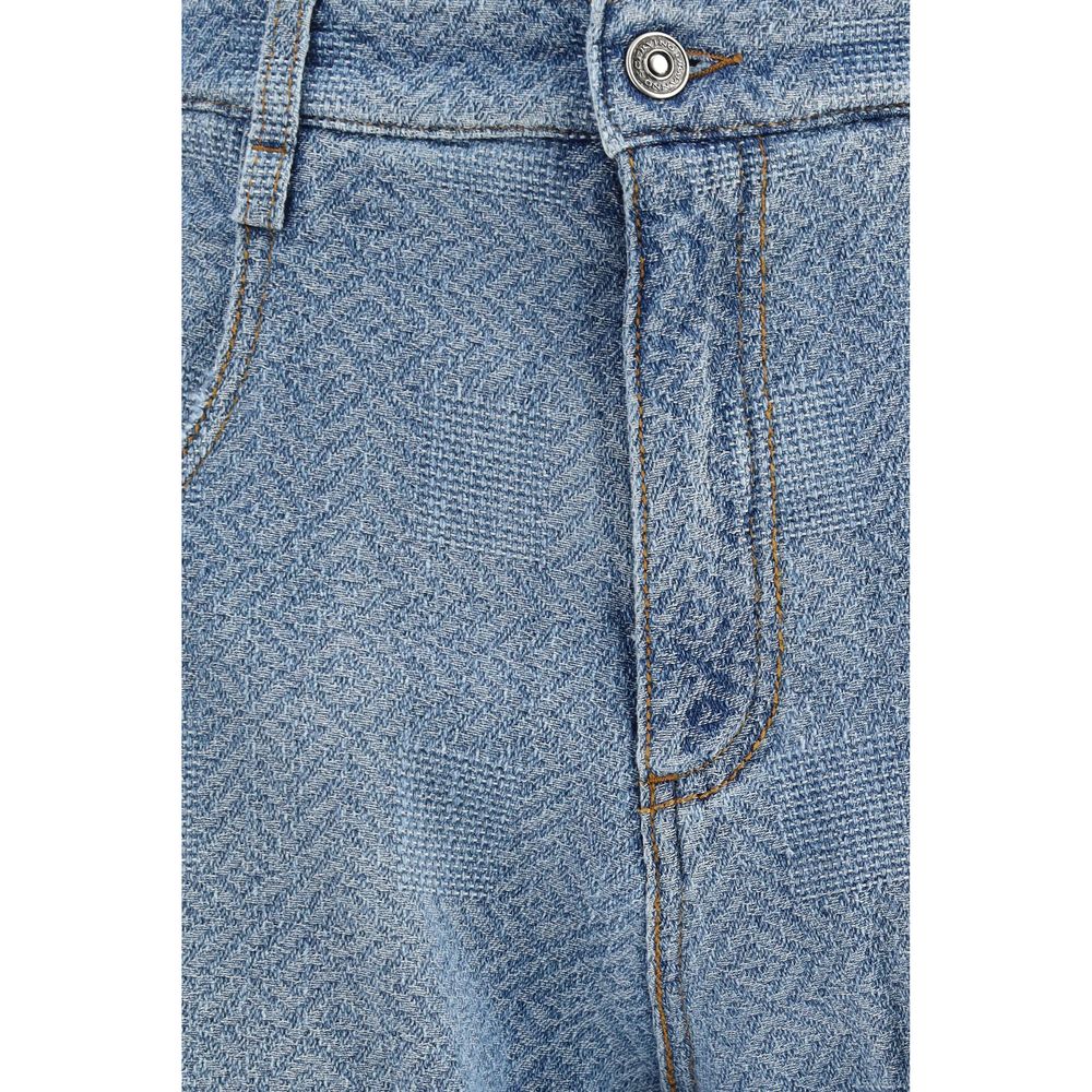 Jeans by Ermanno Scervino for women in denim cotton blue & patterned presents a refined pantology silhouette, artfully defined by a refined pantology relaxed-fit, regular-fit & wide, long, and a sophisticated .