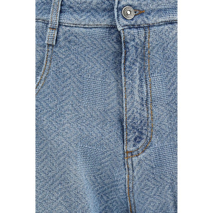 Jeans by Ermanno Scervino for women in denim cotton blue & patterned presents a refined pantology silhouette, artfully defined by a refined pantology relaxed-fit, regular-fit & wide, long, and a sophisticated .