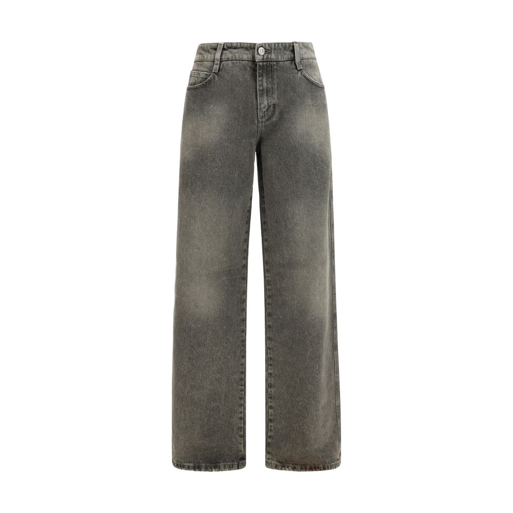 Jeans by Ermanno Scervino for women in cotton denim gray features a refined silhouette with a refined relaxed-fit, regular-fit & wide, defined by a and a refined long for a refined finish.