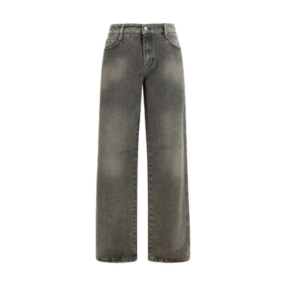 Jeans by Ermanno Scervino for women in cotton denim gray features a refined silhouette with a refined relaxed-fit, regular-fit & wide, defined by a and a refined long for a refined finish.