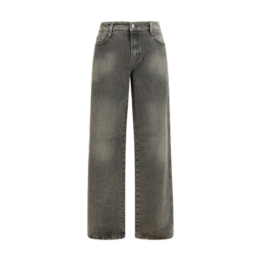 Jeans by Ermanno Scervino for women in cotton denim gray features a refined silhouette with a refined relaxed-fit, regular-fit & wide, defined by a and a refined long for a refined finish.