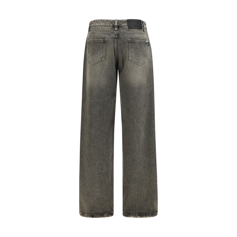 Jeans by Ermanno Scervino for women in cotton denim gray features an refined tailoring silhouette, showcasing a premium relaxed-fit, regular-fit & wide with a and long cut for a refined tailoring look.