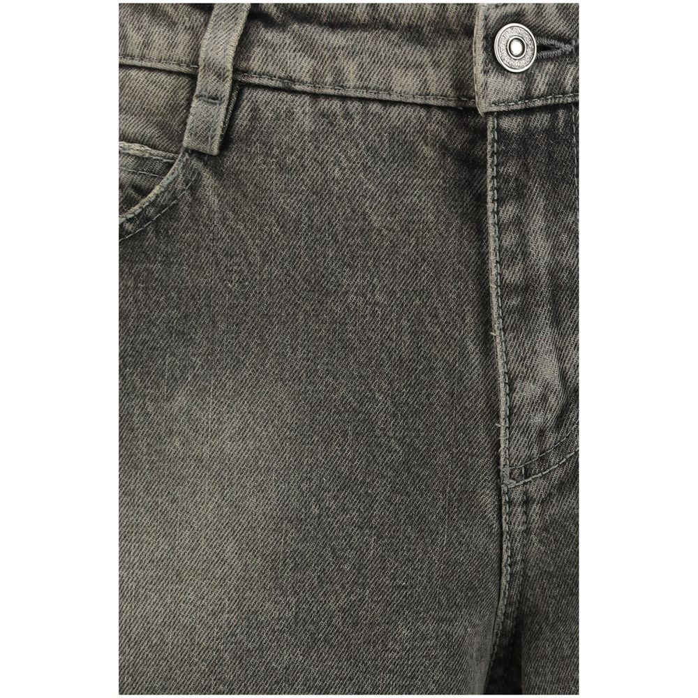 Jeans by Ermanno Scervino for women in cotton denim gray presents a refined pantology silhouette, artfully defined by a refined pantology relaxed-fit, regular-fit & wide, long, and a sophisticated .