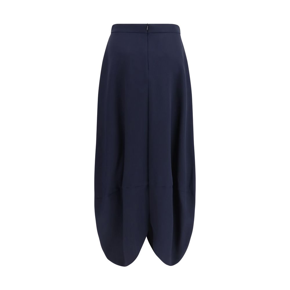 Skirt by Giorgio Armani for women in silk blue features a captivating silhouette, showcasing the captivating Women's Pleated Silk Long Skirt design with a sophisticated long for a captivating look.
