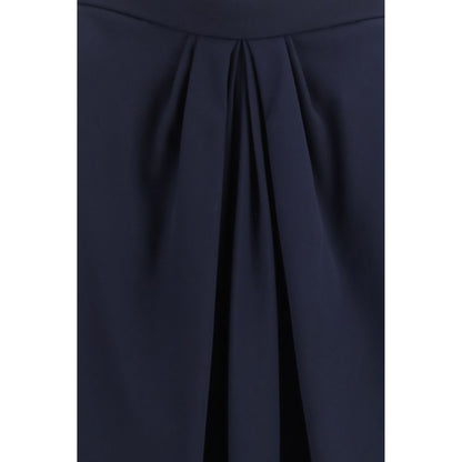 Skirt by Giorgio Armani for women in silk blue features an relaxed-yet-refined silhouette that elegantly showcases the Women's Pleated Silk Long Skirt design and sophisticated long.