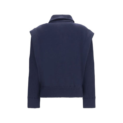 Bomber Jacket by Giorgio Armani for women in polyamide capra leather & virgin wool blue features a city-ready silhouette, detailed with pockets & insulated and a city-ready high-collar neckline.