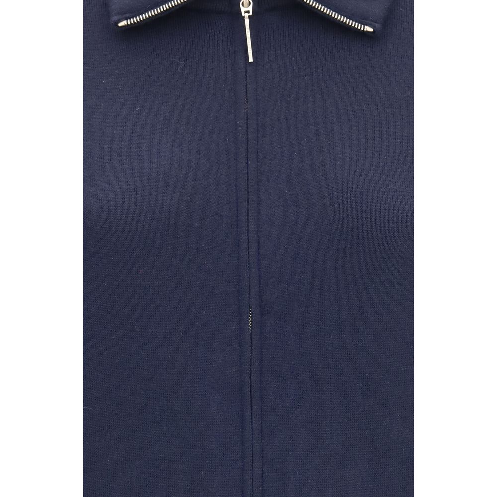 Bomber Jacket by Giorgio Armani for women in polyamide capra leather & virgin wool blue presents a effortlessly chic silhouette, showcasing a sophisticated and premium pockets & insulated for a truly effortlessly chic finish.