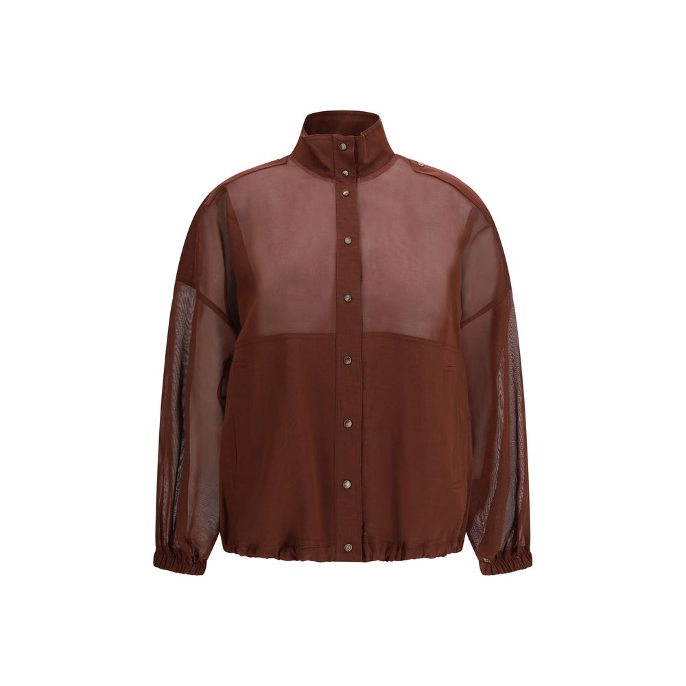 Sweatshirt by Brunello Cucinelli for women in cotton multicolor features an magnificent silhouette, showcasing a sophisticated stand-collar neckline and detail for a truly magnificent finish.