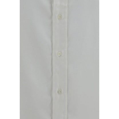 Dress Shirt by Brunello Cucinelli for men in lyocell & cotton white & patterned features an architectural silhouette with a refined and elegant for a architectural look.