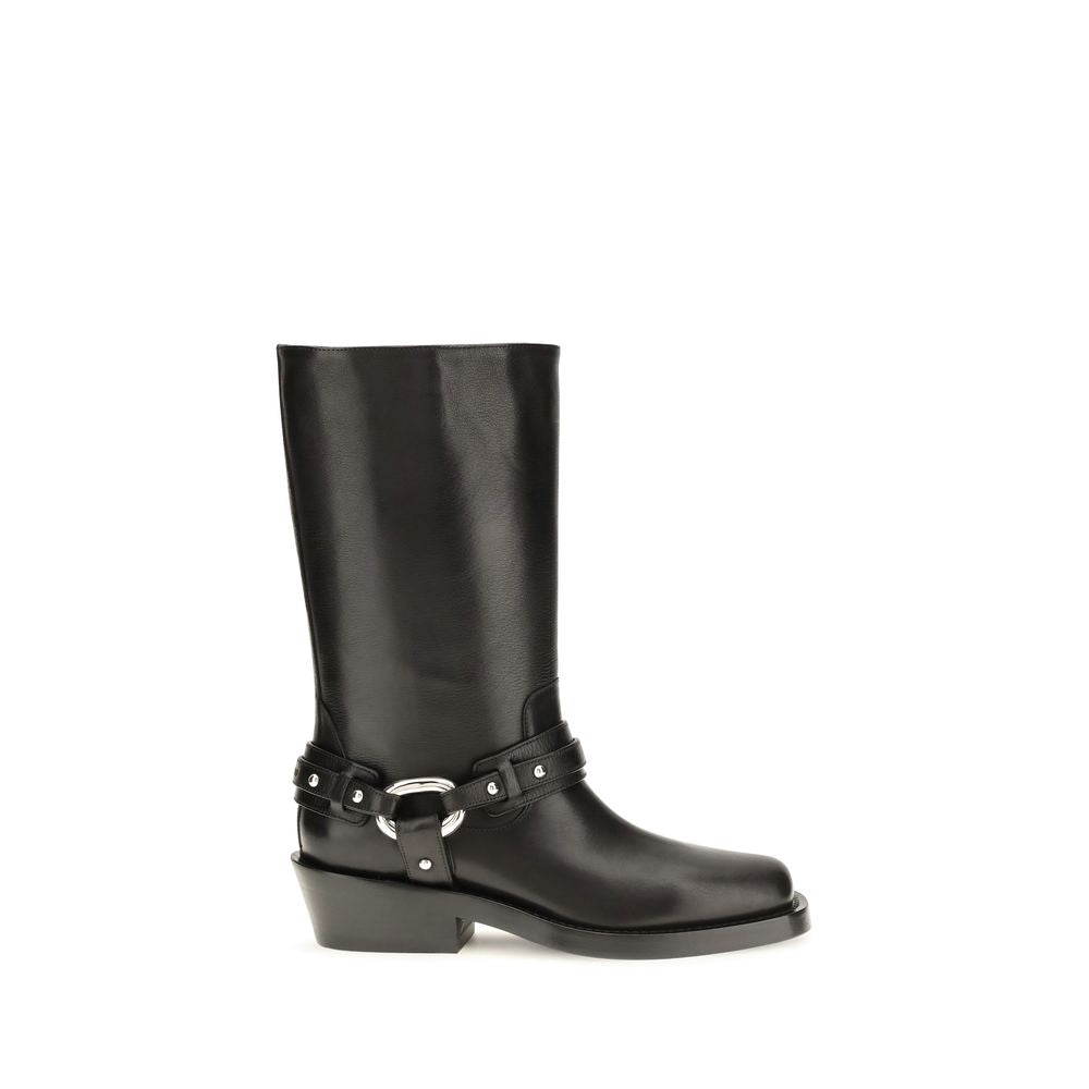 Boots by Rabanne for women in bos taurus calf leather black showcases a ergonomic silhouette from the Women's Bos Taurus Calf Leather Boots collection, featuring a ergonomic and a ergonomic .