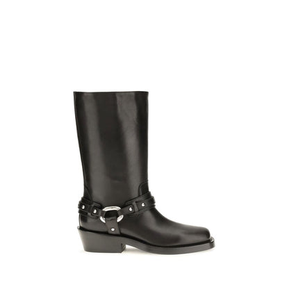 Boots by Rabanne for women in bos taurus calf leather black showcases a ergonomic silhouette from the Women's Bos Taurus Calf Leather Boots collection, featuring a ergonomic and a ergonomic .