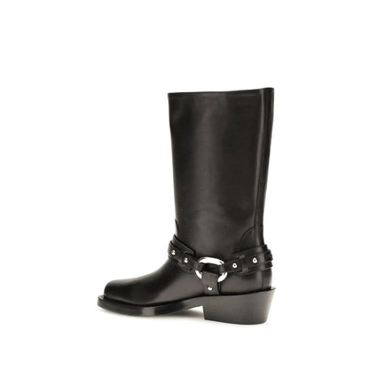 Boots by Rabanne for women in bos taurus calf leather black features an avant-garde Women's Bos Taurus Calf Leather Boots silhouette, defined by a sophisticated and a avant-garde .