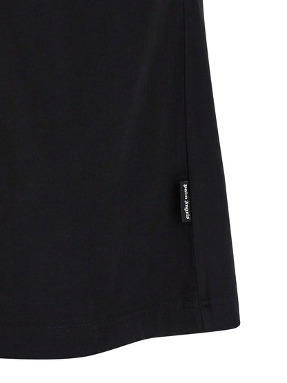 T-Shirt by Palm Angels for men in cotton black & multicolor features an edgy silhouette, meticulously detailed with a sophisticated and for a truly edgy finish.