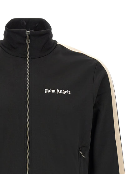 Sweatshirt by Palm Angels for men in polyester black features an exquisite silhouette, showcasing and high-collar neckline details for a exquisite look.