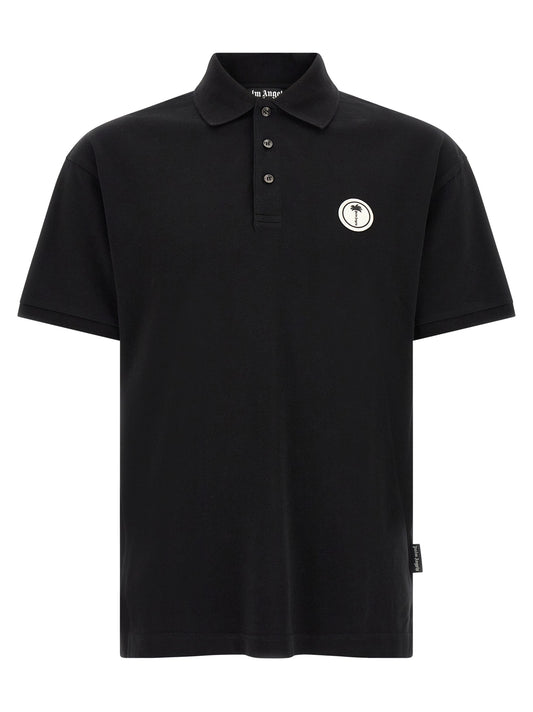Polo Shirt by Palm Angels for men in cotton black presents a distinguished silhouette, showcasing a sophisticated and distinguished for a truly distinguished finish.