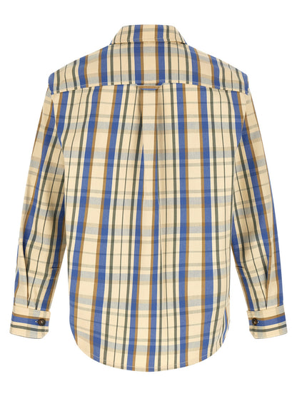 Overshirt by A.P.C. for men in cotton bicolour, beige, blue, brown, yellow & patterned features an polished silhouette, showcasing a sophisticated and detail for a truly polished finish.