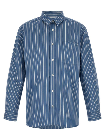 Shirt by A.P.C. for men in cotton blue, white, signature & striped features an polished silhouette, showcasing a sophisticated and detail for a truly polished finish.