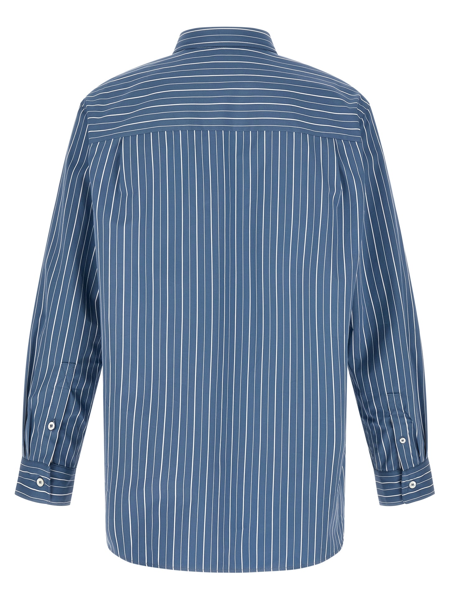 Shirt by A.P.C. for men in cotton blue, white, signature & striped, featuring a nuanced and nuanced for a sophisticated finish.