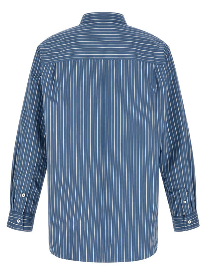 Shirt by A.P.C. for men in cotton blue, white, signature & striped, featuring a nuanced and nuanced for a sophisticated finish.