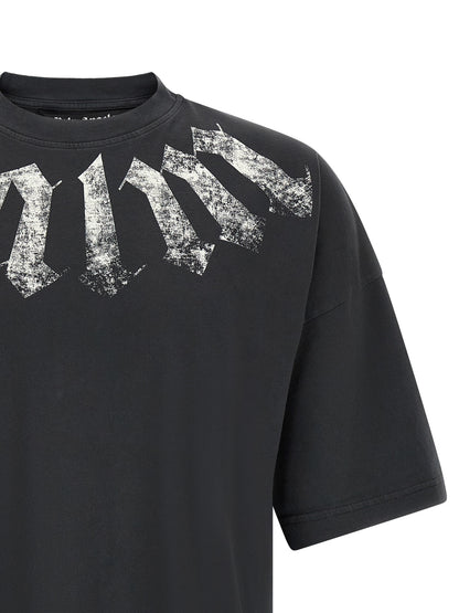 T-Shirt by Palm Angels for men in cotton black & print showcases a unassuming silhouette, artfully detailed with a refined and unassuming for a sophisticated, contemporary look.