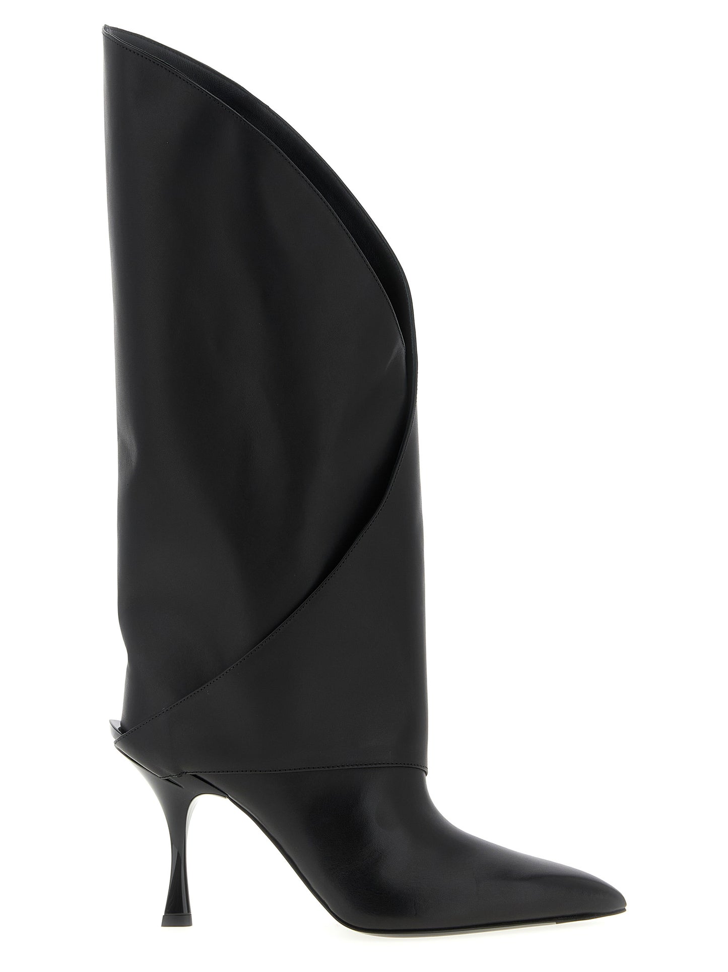 Over-The-Knee Boots by Balmain for women in calfskin leather black features an effortless chic silhouette from the Women's Calfskin Leather Over-The-Knee Boots collection, showcasing a effortless chic and refined pointed toe style for an effortless chic look.