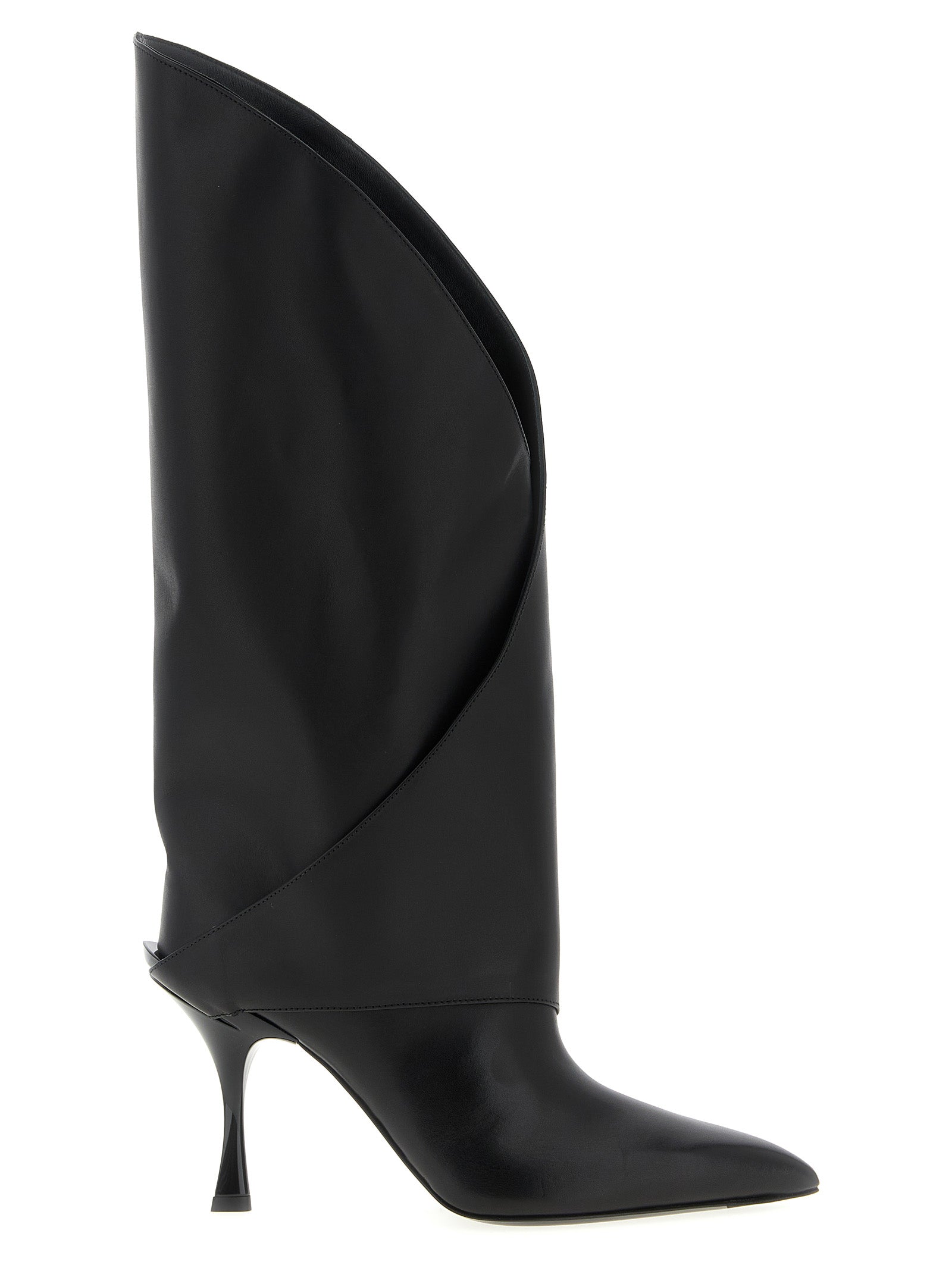 Over-The-Knee Boots by Balmain for women in calfskin leather black features an effortless chic silhouette from the Women's Calfskin Leather Over-The-Knee Boots collection, showcasing a effortless chic and refined pointed toe style for an effortless chic look.