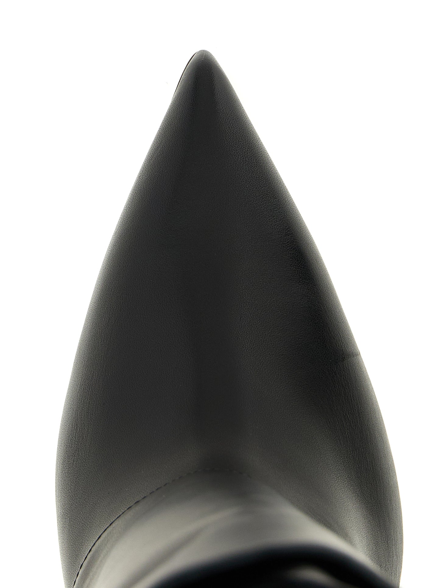 Over-The-Knee Boots by Balmain for women in calfskin leather black features an avant-garde Women's Calfskin Leather Over-The-Knee Boots silhouette, defined by a sophisticated and a avant-garde pointed toe style.