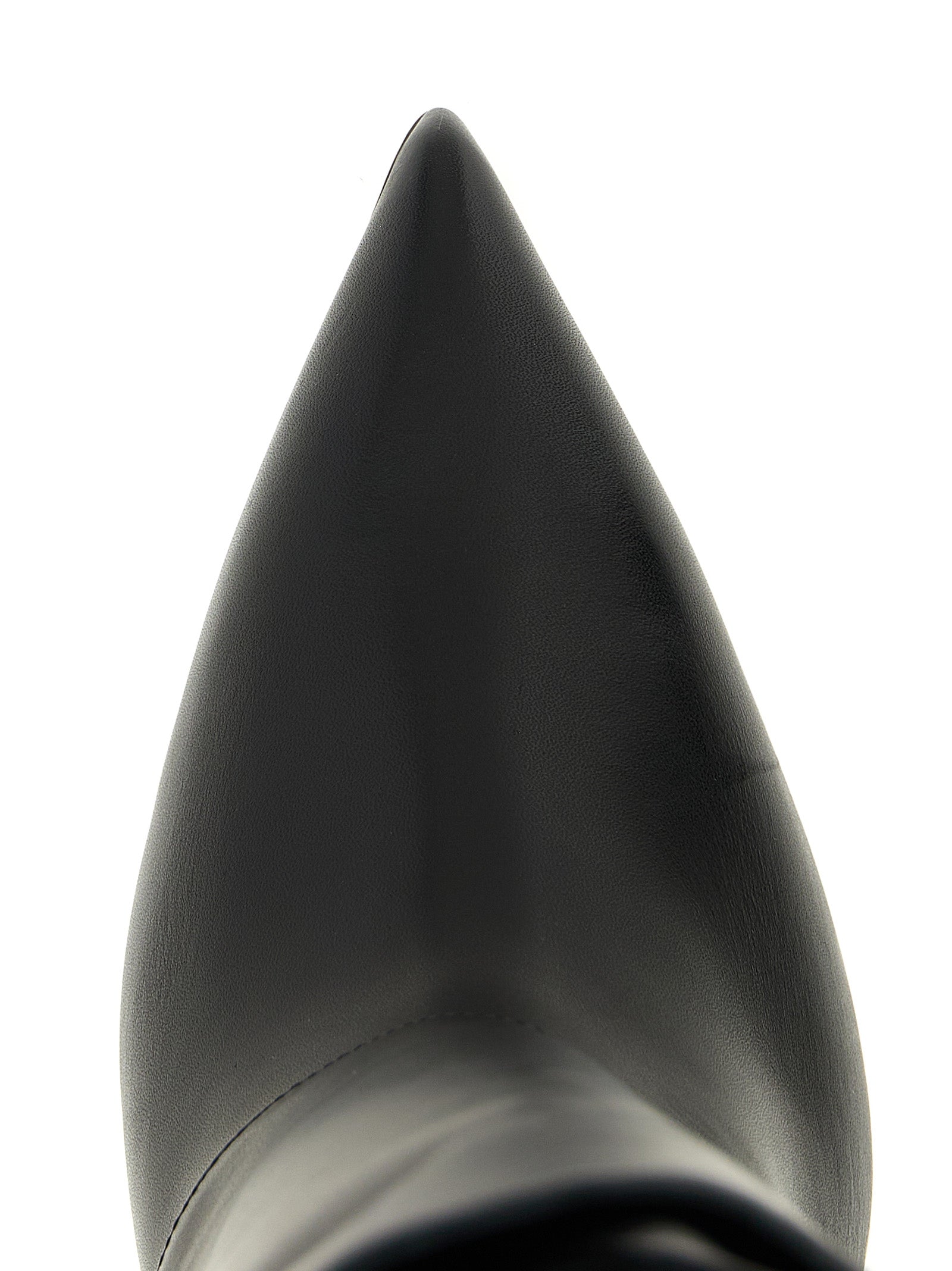 Over-The-Knee Boots by Balmain for women in calfskin leather black features an avant-garde Women's Calfskin Leather Over-The-Knee Boots silhouette, defined by a sophisticated and a avant-garde pointed toe style.
