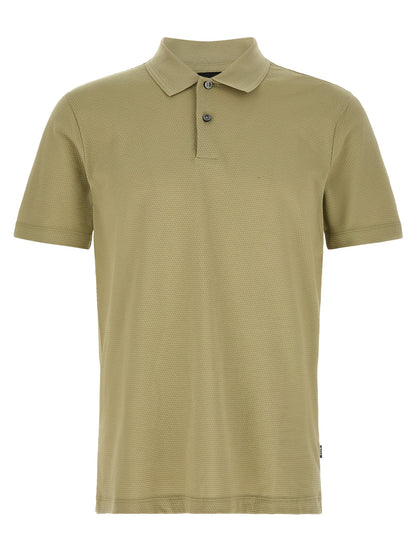 This Polo Shirt by Hugo Boss for men in cotton polyester beige, green & olive presents a flawless silhouette, showcasing flawless short-sleeve detailing and a refined for a truly flawless aesthetic.