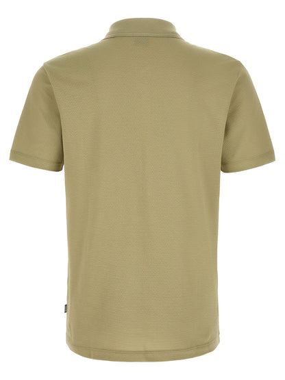 Polo Shirt by Hugo Boss for men in cotton polyester beige, green & olive features a eye catching silhouette, showcasing a refined and for a eye catching finish.