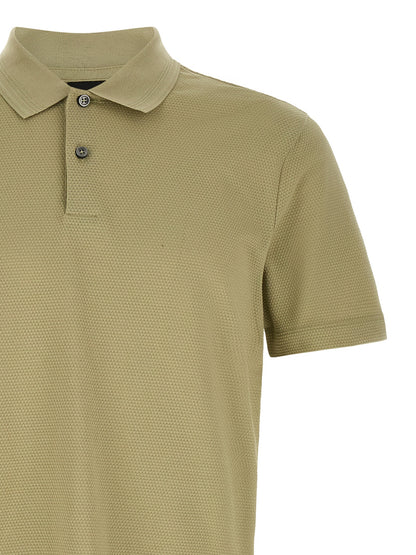 This Polo Shirt by Hugo Boss for men in cotton polyester beige, green & olive presents a flawless silhouette, showcasing flawless detailing and a refined for a truly flawless aesthetic.