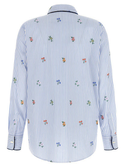 Blouse by Etro for women in cotton dark-blue, light-blue, multicolor, white, patterned, floral & striped, featuring a nuanced and nuanced for a sophisticated finish.