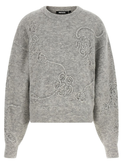 Cardigan by ROTATE BIRGER CHRISTENSEN for women in polyamide & alpaca wool gray, light-grey & floral features an crisp silhouette, showcasing a sophisticated and detail for a truly crisp finish.