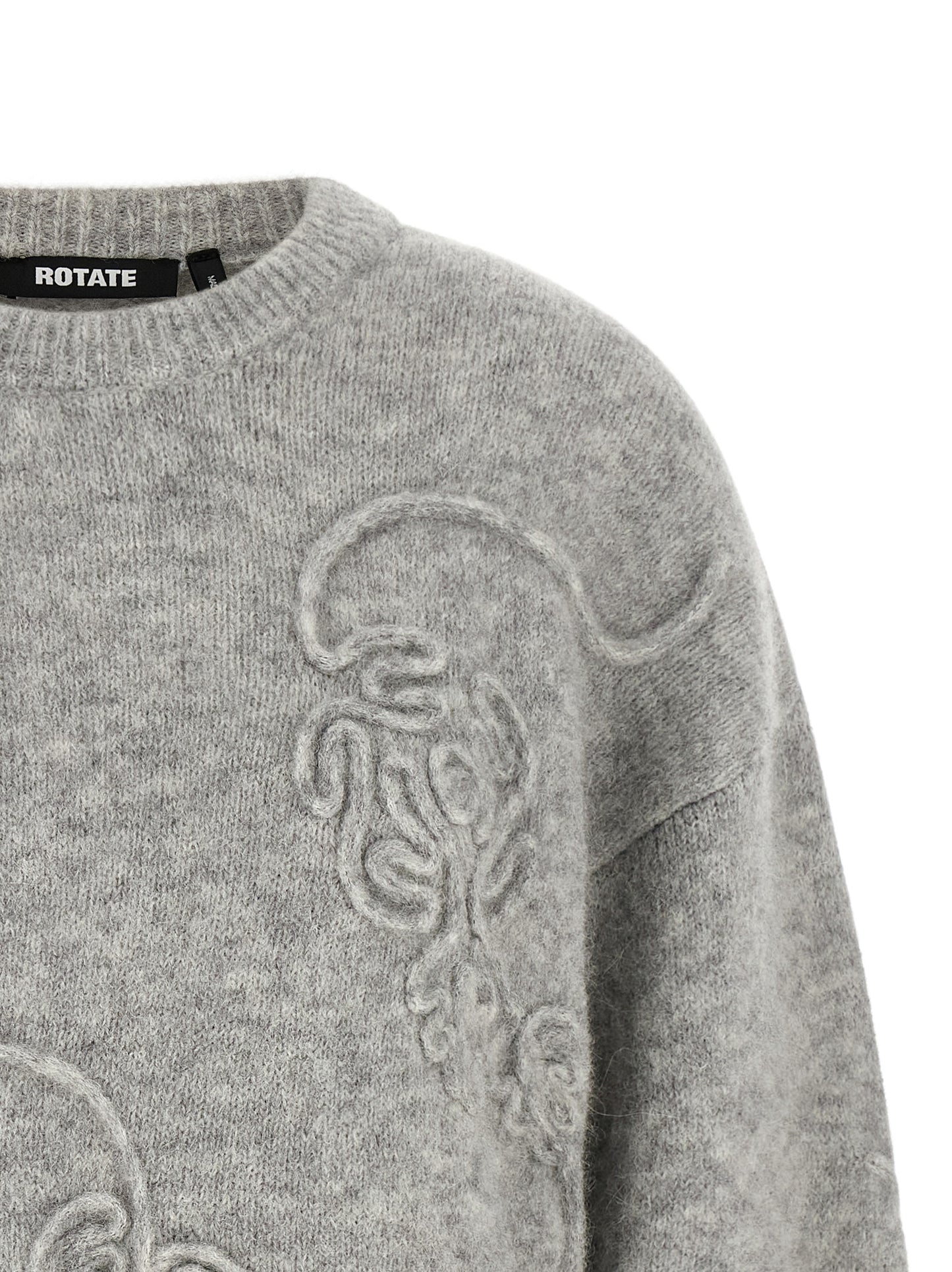 Cardigan by ROTATE BIRGER CHRISTENSEN for women in polyamide & alpaca wool gray, light-grey & floral features an impeccable silhouette, showcasing a sophisticated and detail for a truly impeccable finish.
