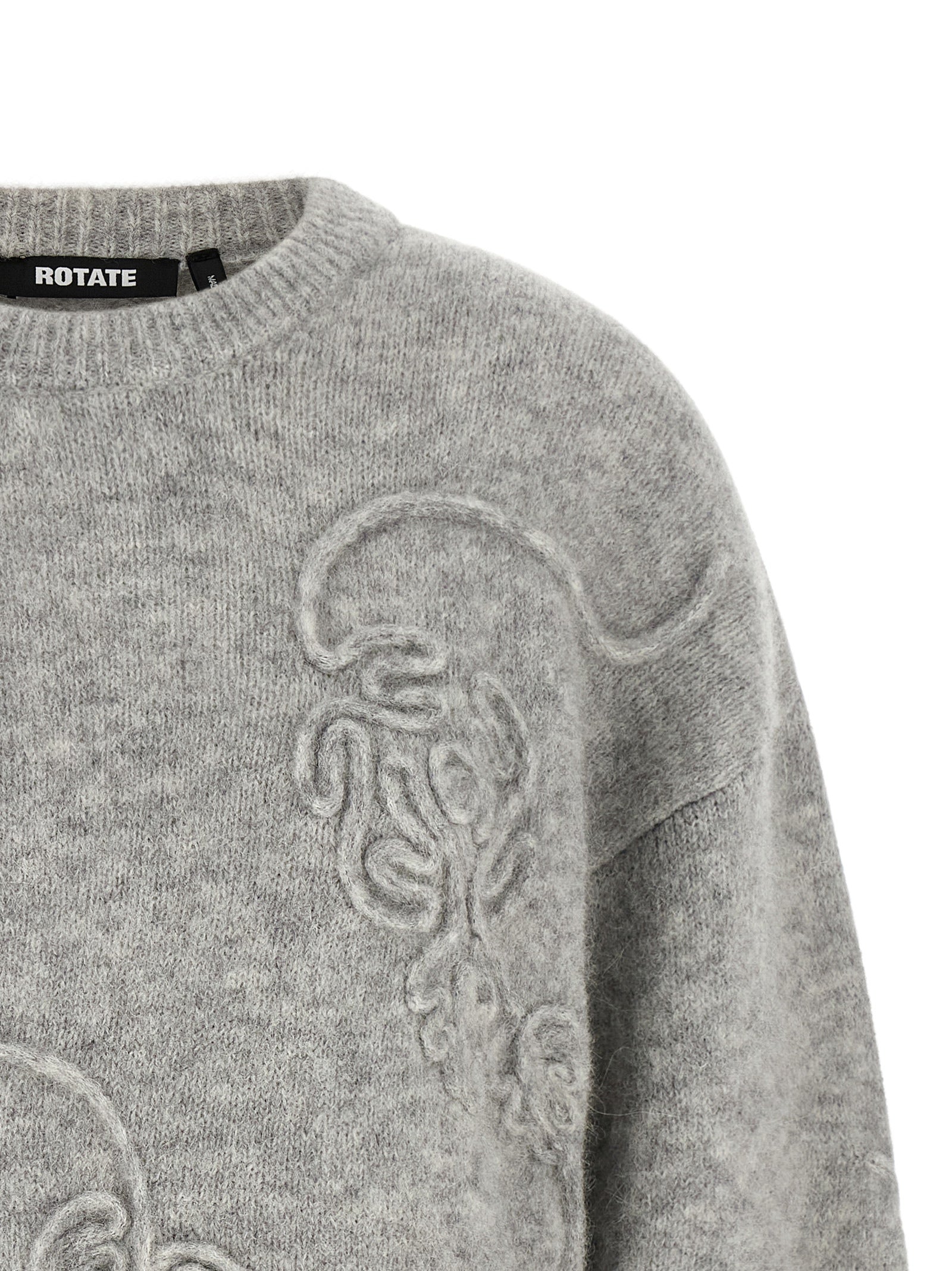 Cardigan by ROTATE BIRGER CHRISTENSEN for women in polyamide & alpaca wool gray, light-grey & floral features an impeccable silhouette, showcasing a sophisticated and detail for a truly impeccable finish.