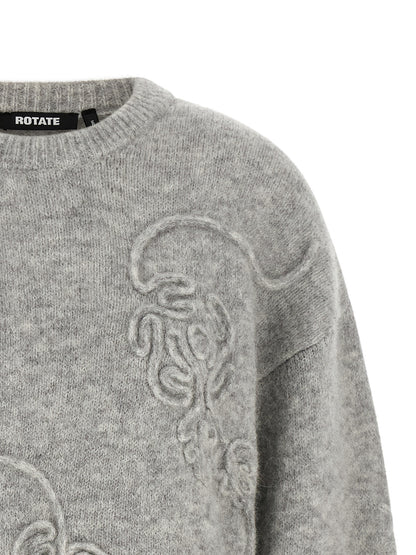 Cardigan by ROTATE BIRGER CHRISTENSEN for women in polyamide & alpaca wool gray, light-grey & floral features an impeccable silhouette, showcasing a sophisticated and detail for a truly impeccable finish.