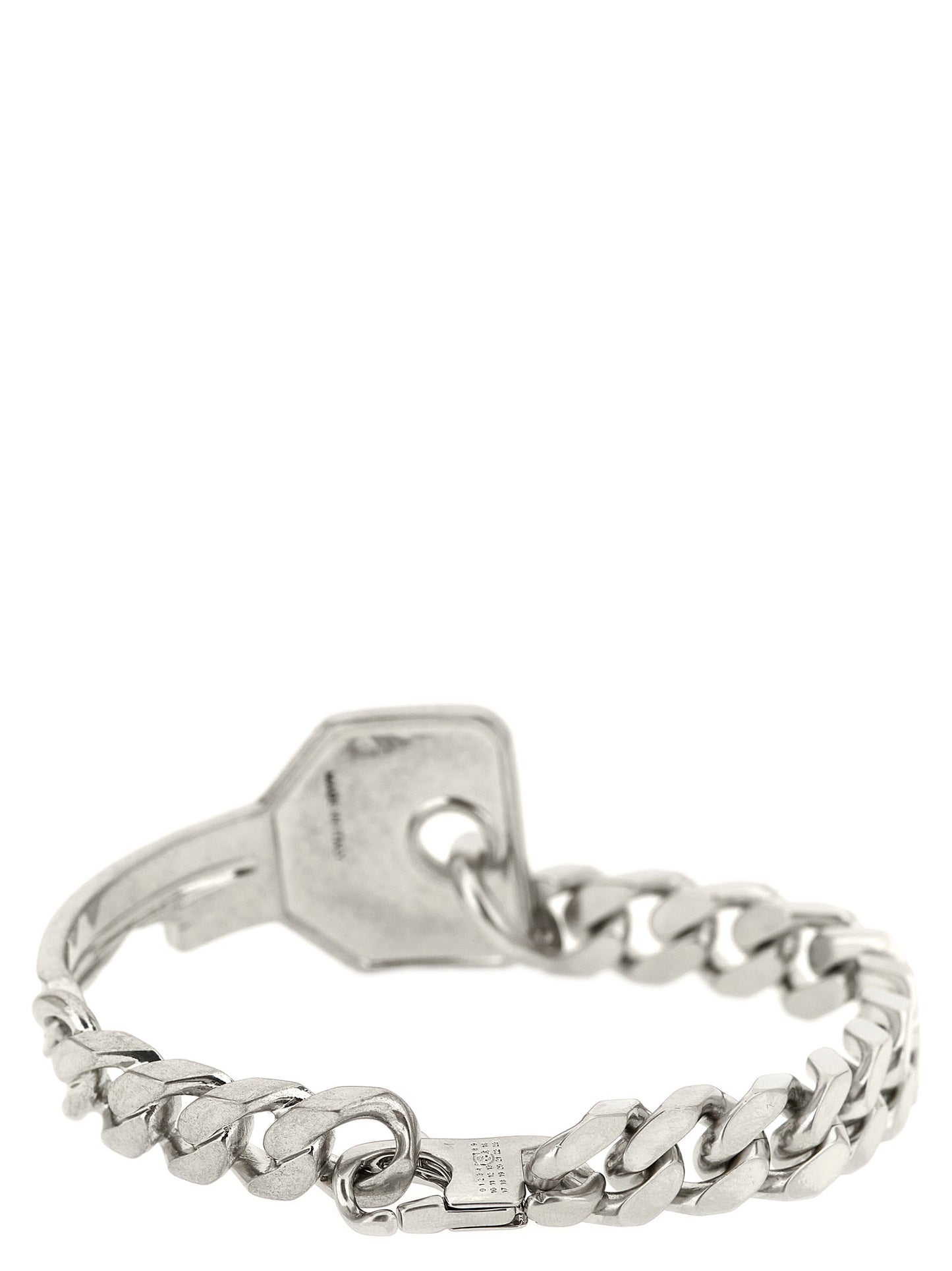 MM6 Maison Margiela Women's Chain Charm Silver Brass Mesh Bracelet - Silver