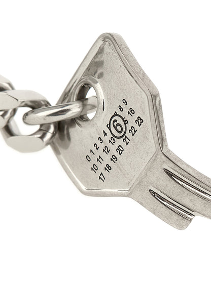 MM6 Maison Margiela Women's Chain Charm Silver Brass Mesh Bracelet - Silver