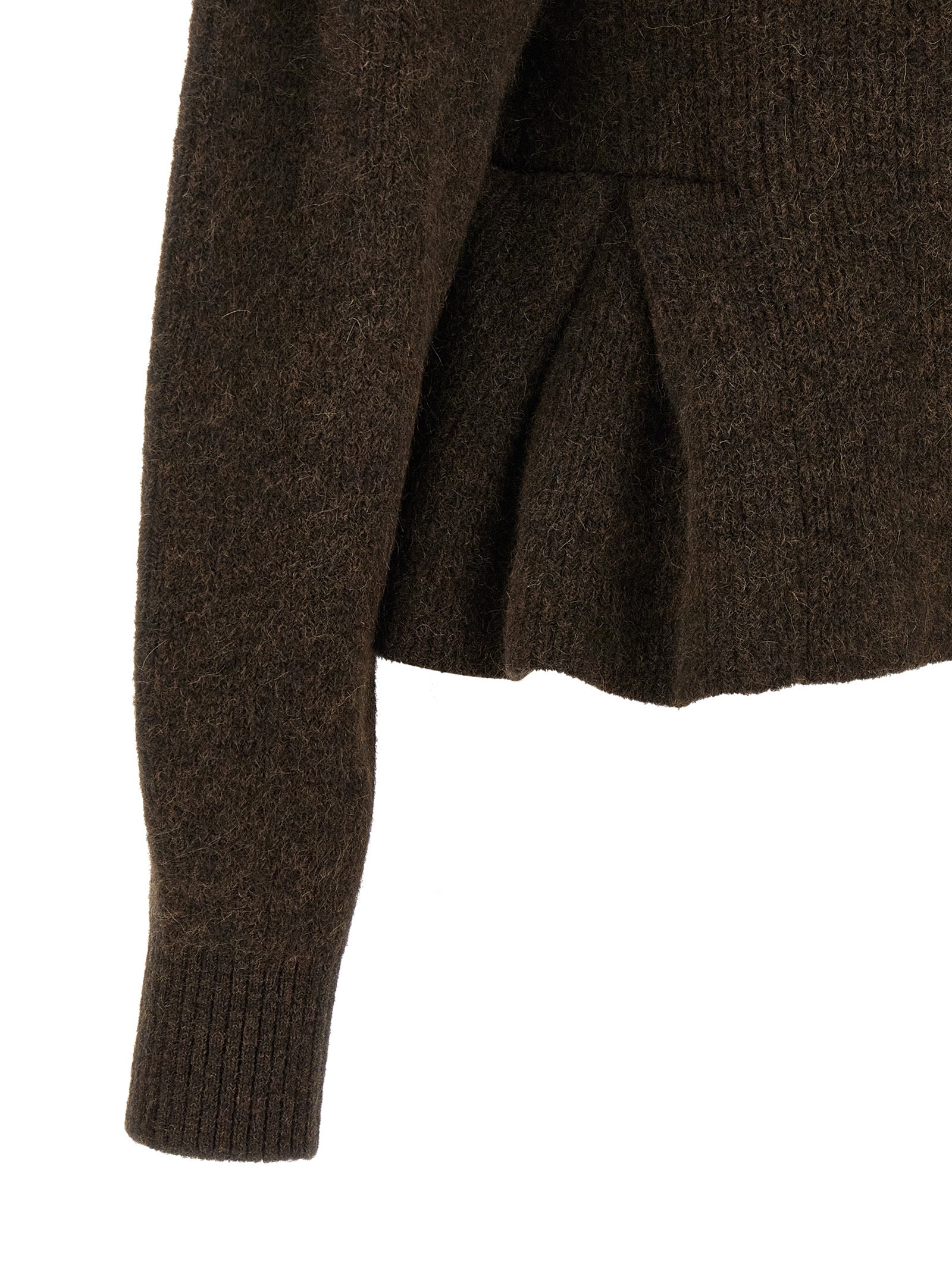 Cardigan by ROTATE BIRGER CHRISTENSEN for women in polyamide & alpaca wool brown features an impeccable silhouette, showcasing a sophisticated and detail for a truly impeccable finish.